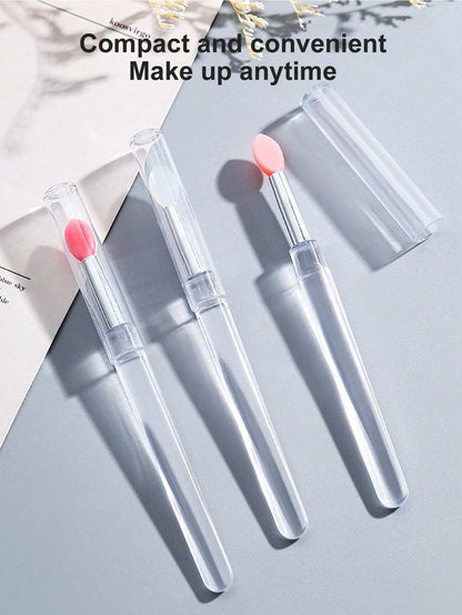 1pc/3pcs Silicone Lip Brush, Reusable Lip Mask Applicator, Makeup Brush, Silicone Lip Gloss Applicator, Eyeshadow Lip Exfoliating Brush, Reusable Nail Silicone Applicator, Glitter Nail Tool, New Silic