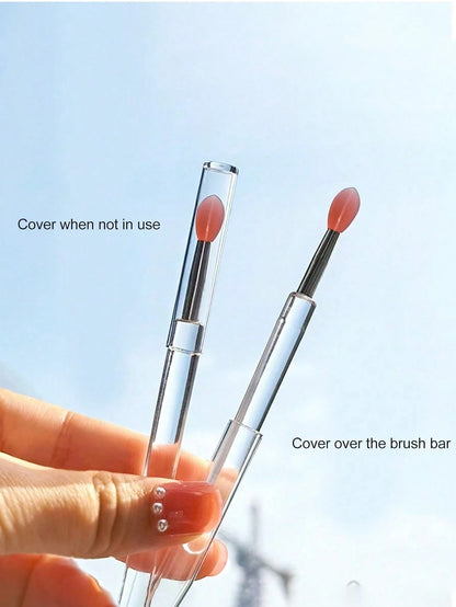 1pc/3pcs Silicone Lip Brush, Reusable Lip Mask Applicator, Makeup Brush, Silicone Lip Gloss Applicator, Eyeshadow Lip Exfoliating Brush, Reusable Nail Silicone Applicator, Glitter Nail Tool, New Silic