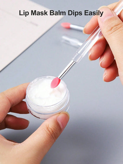 1pc/3pcs Silicone Lip Brush, Reusable Lip Mask Applicator, Makeup Brush, Silicone Lip Gloss Applicator, Eyeshadow Lip Exfoliating Brush, Reusable Nail Silicone Applicator, Glitter Nail Tool, New Silic