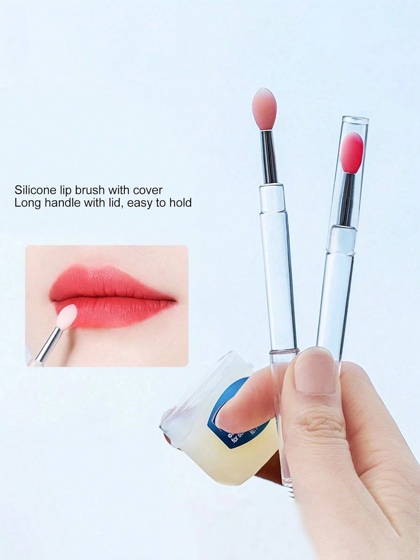 1pc/3pcs Silicone Lip Brush, Reusable Lip Mask Applicator, Makeup Brush, Silicone Lip Gloss Applicator, Eyeshadow Lip Exfoliating Brush, Reusable Nail Silicone Applicator, Glitter Nail Tool, New Silic