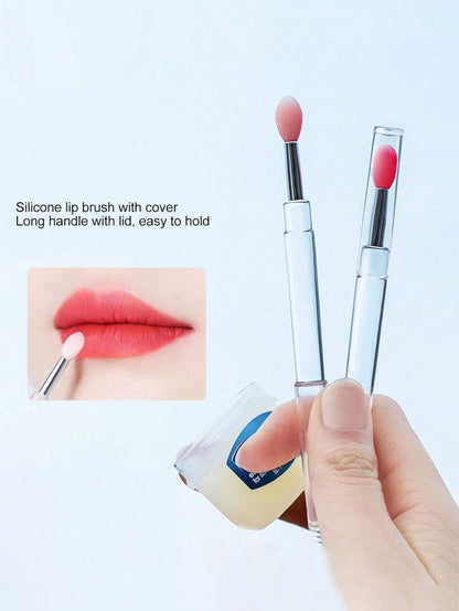 1pc/3pcs Silicone Lip Brush, Reusable Lip Mask Applicator, Makeup Brush, Silicone Lip Gloss Applicator, Eyeshadow Lip Exfoliating Brush, Reusable Nail Silicone Applicator, Glitter Nail Tool, New Silic