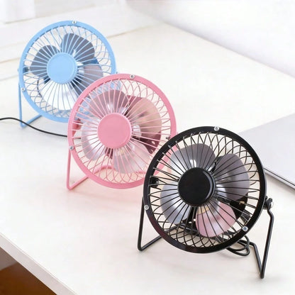 1pc 4-Inch USB Desk Fan| 360° Rotating Ultra-Quiet Operation| Metal Frame And Flexible Stand| Ideal For Office, Bedroom, Dorm| Compact Design With On/Off Button| Decorative Desktop Accessory, Off