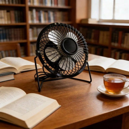 1pc 4-Inch USB Desk Fan| 360° Rotating Ultra-Quiet Operation| Metal Frame And Flexible Stand| Ideal For Office, Bedroom, Dorm| Compact Design With On/Off Button| Decorative Desktop Accessory, Off