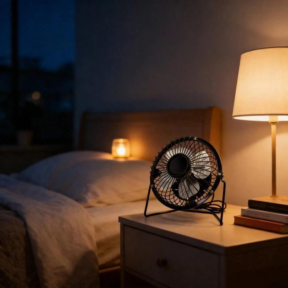 1pc 4-Inch USB Desk Fan| 360° Rotating Ultra-Quiet Operation| Metal Frame And Flexible Stand| Ideal For Office, Bedroom, Dorm| Compact Design With On/Off Button| Decorative Desktop Accessory, Off
