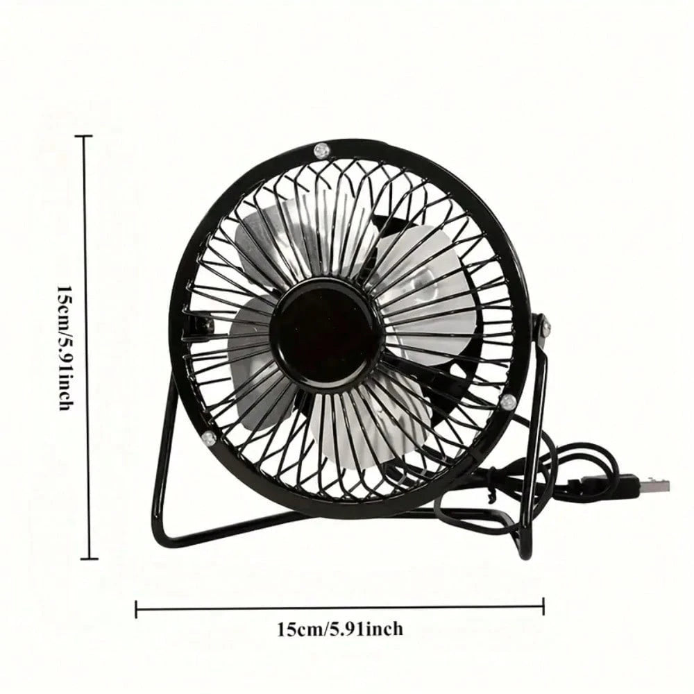 1pc 4-Inch USB Desk Fan| 360° Rotating Ultra-Quiet Operation| Metal Frame And Flexible Stand| Ideal For Office, Bedroom, Dorm| Compact Design With On/Off Button| Decorative Desktop Accessory, Off