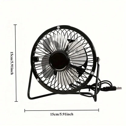 1pc 4-Inch USB Desk Fan| 360° Rotating Ultra-Quiet Operation| Metal Frame And Flexible Stand| Ideal For Office, Bedroom, Dorm| Compact Design With On/Off Button| Decorative Desktop Accessory, Off