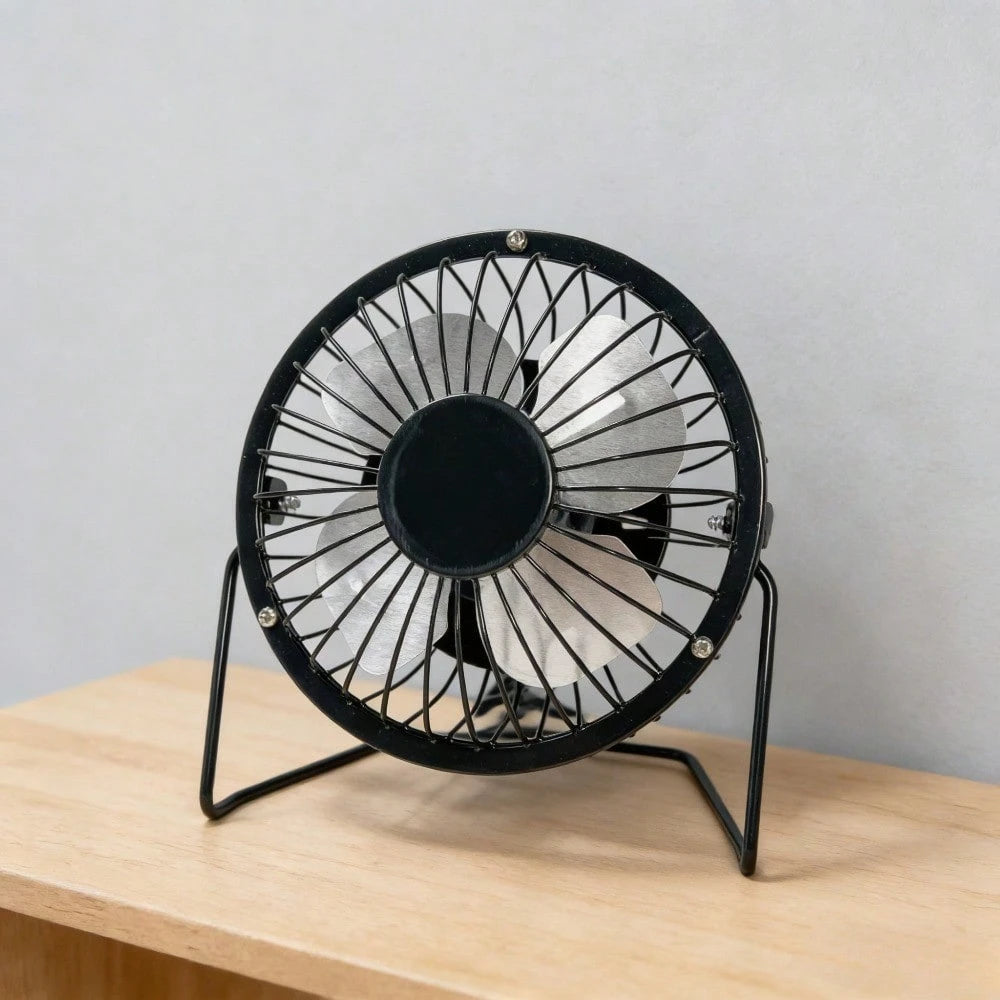 1pc 4-Inch USB Desk Fan| 360° Rotating Ultra-Quiet Operation| Metal Frame And Flexible Stand| Ideal For Office, Bedroom, Dorm| Compact Design With On/Off Button| Decorative Desktop Accessory, Off