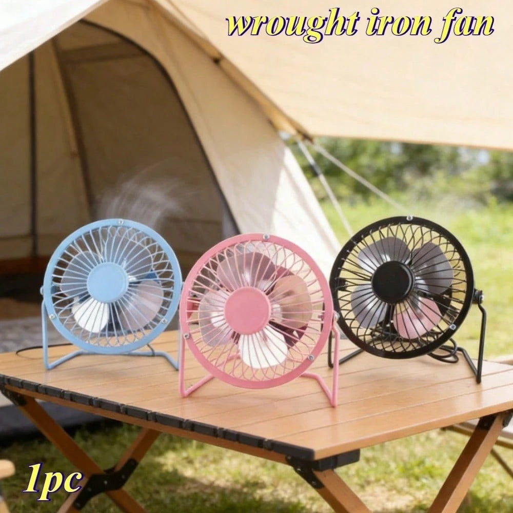 1pc 4-Inch USB Desk Fan| 360° Rotating Ultra-Quiet Operation| Metal Frame And Flexible Stand| Ideal For Office, Bedroom, Dorm| Compact Design With On/Off Button| Decorative Desktop Accessory, Off
