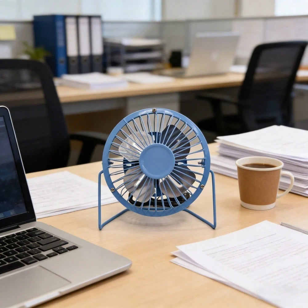 1pc 4-Inch USB Desk Fan| 360° Rotating Ultra-Quiet Operation| Metal Frame And Flexible Stand| Ideal For Office, Bedroom, Dorm| Compact Design With On/Off Button| Decorative Desktop Accessory, Off