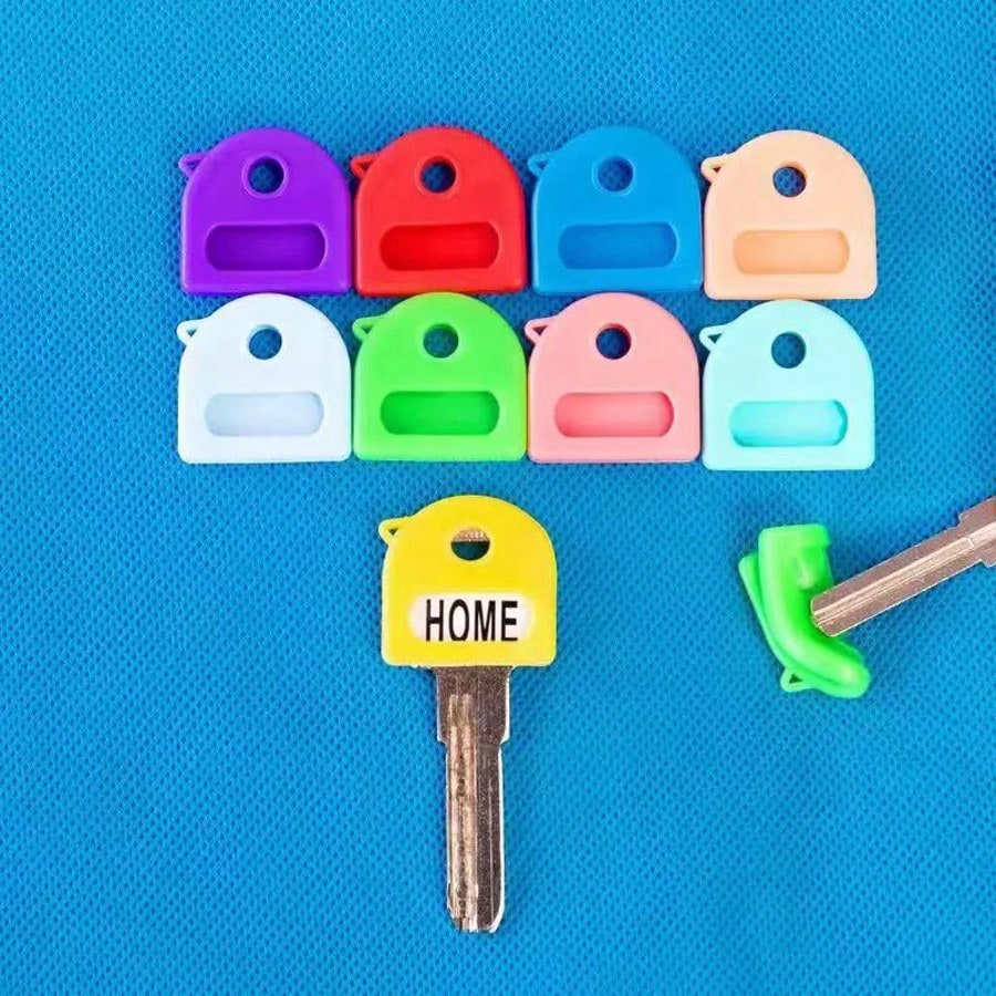 1pc/4pcs/6pcs/8pcs/10pcs Colors Of Keychains With Labels, 2.8cm/1.1 Inch Retractable Key Identifier, Fits Most Keys, Soft Touch Key Cover With Identification Label For Easy Identification Of Door Keys