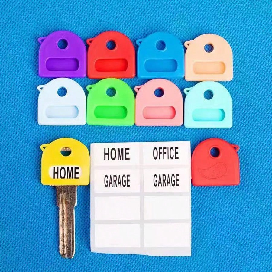 1pc/4pcs/6pcs/8pcs/10pcs Colors Of Keychains With Labels, 2.8cm/1.1 Inch Retractable Key Identifier, Fits Most Keys, Soft Touch Key Cover With Identification Label For Easy Identification Of Door Keys