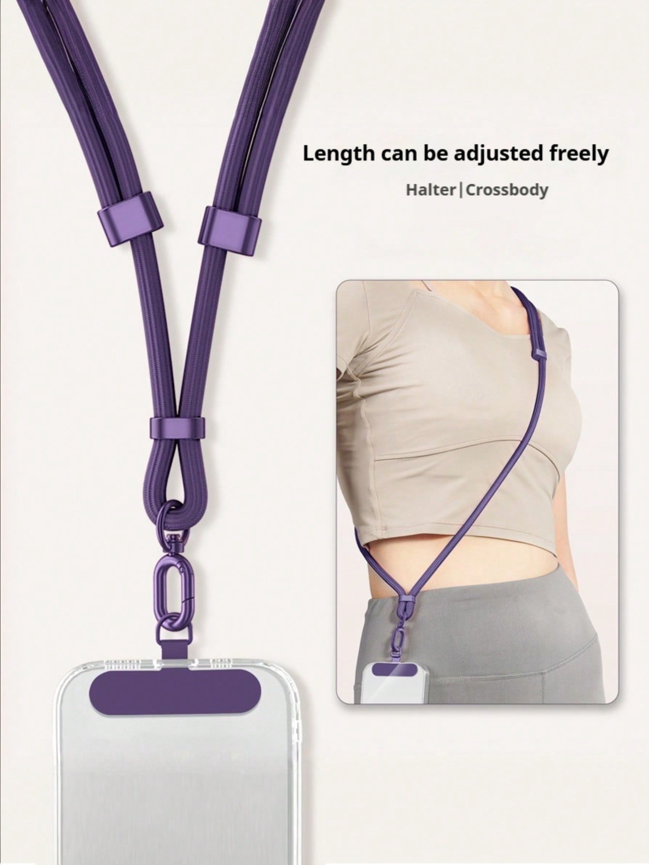 1PC/4pcs Anti-Theft Adjustable Phone Lanyard, Long Crossbody Phone Strap, Universal Smartphone Wristband Pendant Accessory, Anti-Loss Anti-Drop Polyester Braided Phone Decoration, Durable Metal Keyrin