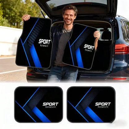 1pc/4pcs Car Floor Mats And Trunk Mat Set, Available In Multiple Quantities, Made Of Polyester Material, Sports Design. Suitable For Trucks, Sedans And SUVs, Providing Fashionable Interior Protection
