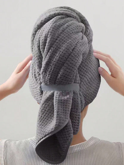 1pc&4pcs Coral Fleece Pineapple Pattern Thickened & Extra Long Hair Drying Cap For Women, Quick-Dry Absorbent Hair Towel Head Wrap With Elastic Band Bath Cap