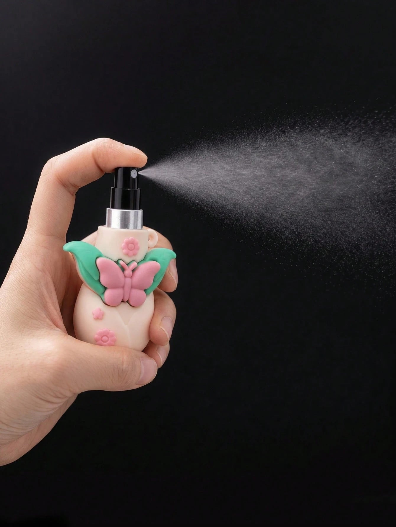 1pc 5ML Cute Flower Mini Refillable Travel Portable Empty Perfume Spray Bottle, Butterfly Leaf Design, Suitable For Handbag, Wallet, Pocket, Daily Use