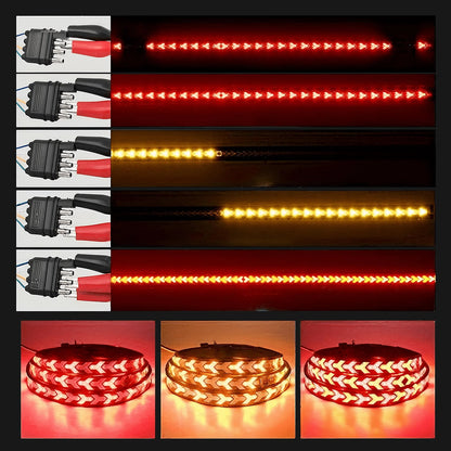 1pc, 60-Inch/150cm LED Tailgate Strip Light, Suitable For Trucks, High-Brightness Anti-Tailgating LED Light Bar, Fishbone Arrow Light, No Drilling Required For Installation, Enhances Night-Time Visibi