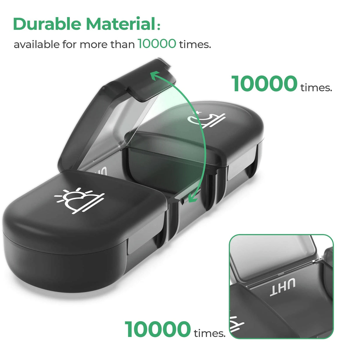 1Pc,7 Compartments With 3 Independent Dividers,Weekly Pill Organizer,Large Capacity Daily Pill Box For Morning Noon Evening Dosage,7-Day Portable Travel Pill Dispenser,Light-Proof & Moisture-Proof,Sui