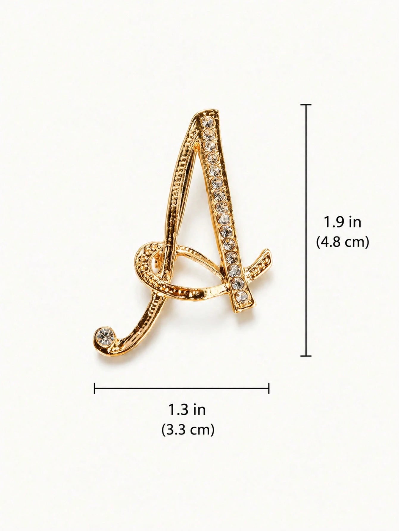 1pc A-Z Letter Brooch, European Style Rhinestone Pin, Alloy Material, Inlaid With Sparkling Gemstones, Ideal For Matching Suits, Shirts, Jackets, Dresses, Showcasing Elegance And Fashion. Can Be Used