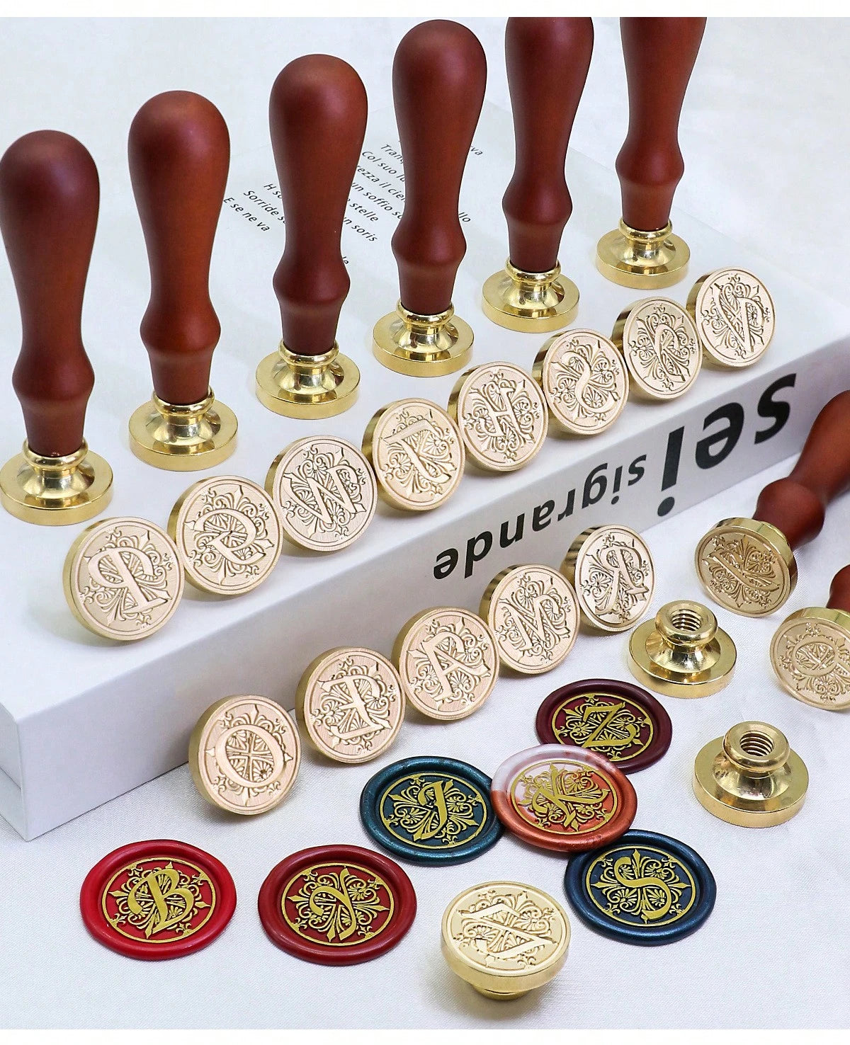 1pc A-Z Letter Wax Sealed Stamp With Various Classic Letters, Brass Head, Gratitude Card/Envelope/Gift Packaging/Wedding Engagement Party Invitation Letter, DIY Manual (26 Stamps) Stamp Head Back To S