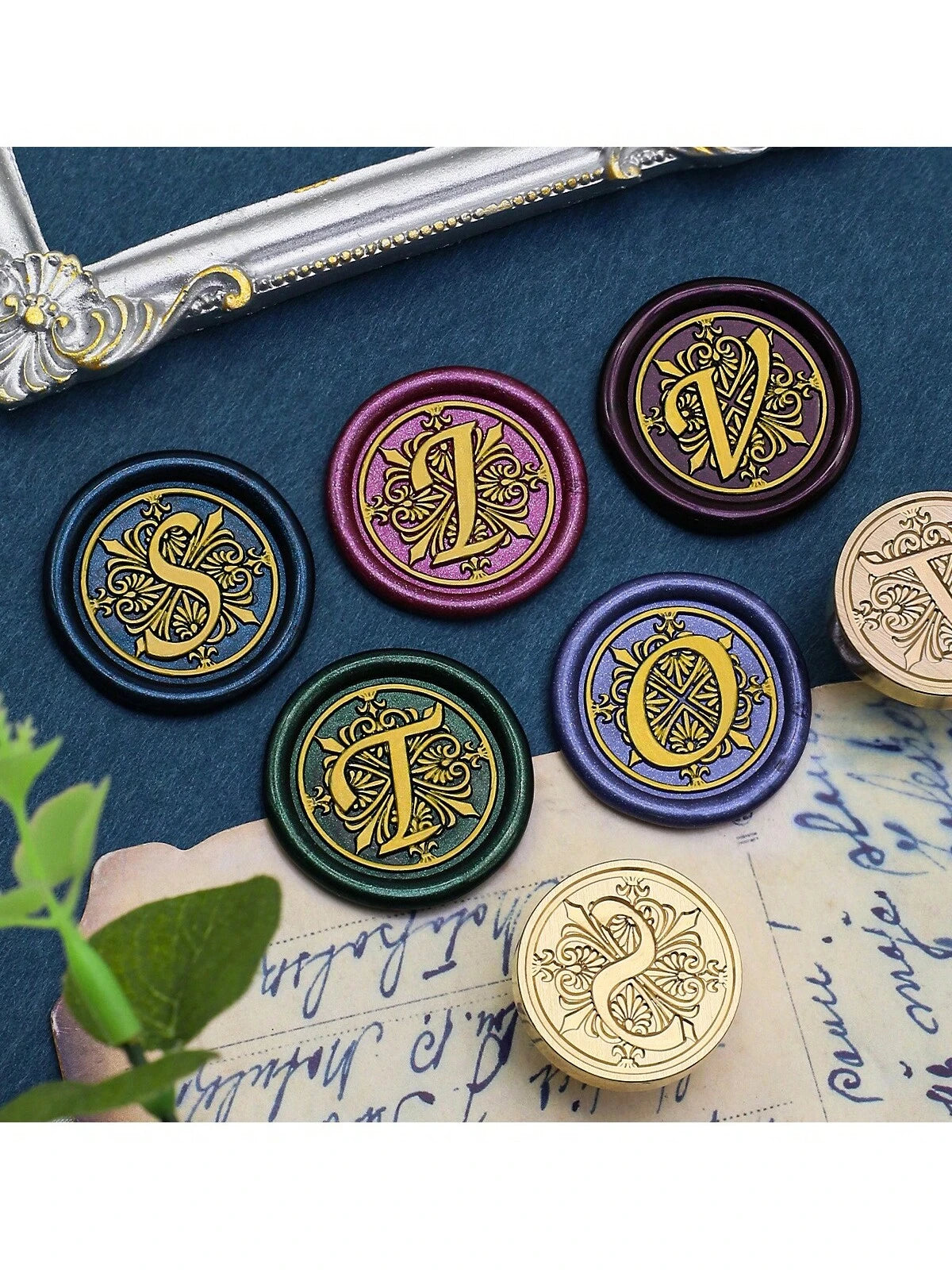 1pc A-Z Letter Wax Sealed Stamp With Various Classic Letters, Brass Head, Gratitude Card/Envelope/Gift Packaging/Wedding Engagement Party Invitation Letter, DIY Manual (26 Stamps) Stamp Head Back To S