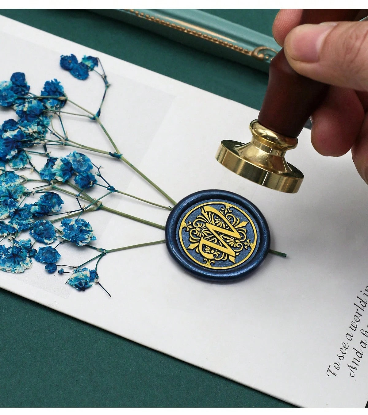 1pc A-Z Letter Wax Sealed Stamp With Various Classic Letters, Brass Head, Gratitude Card/Envelope/Gift Packaging/Wedding Engagement Party Invitation Letter, DIY Manual (26 Stamps) Stamp Head Back To S