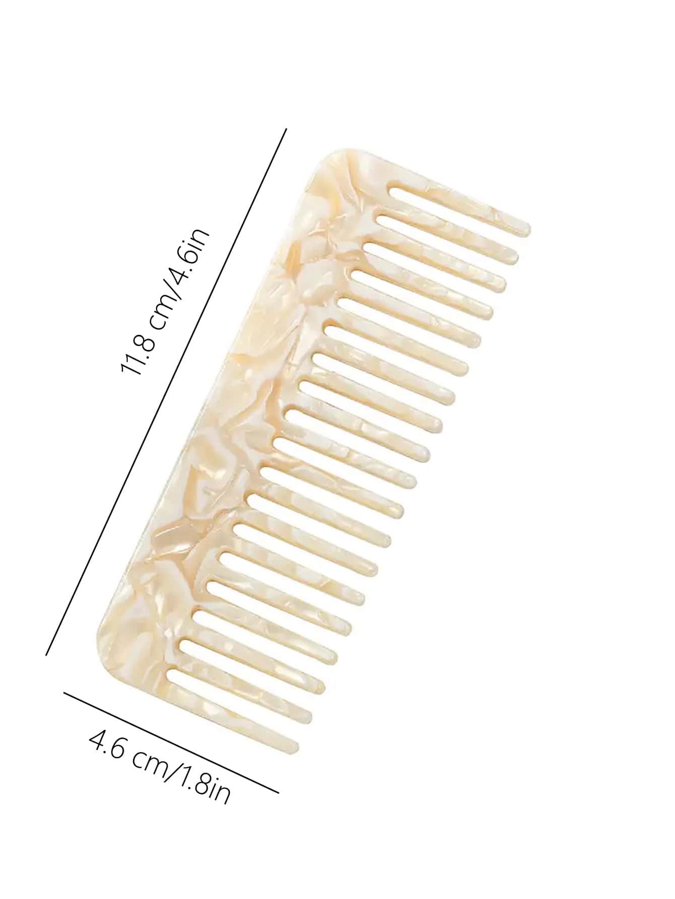1Pc Acetate Anti-Static Hair Comb With Marble Pattern