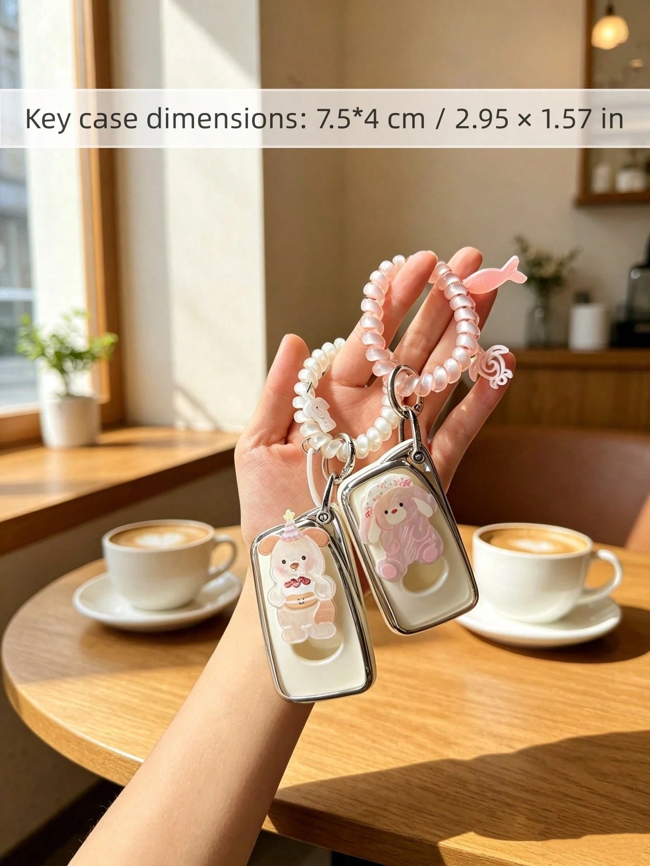 1PC Acrylic Rabbit & Dog Phone Lanyard Compatible With Lexus 4-Button ES200 ES300h RX300 RX570 RX350 ES260 Key Cover Protective Case