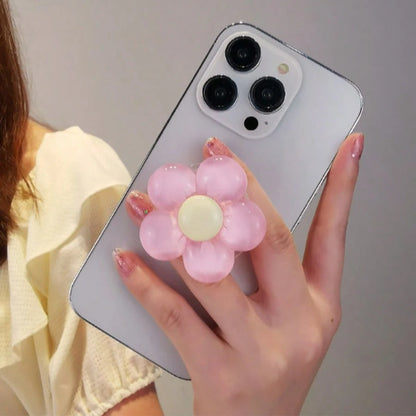 1Pc Adhesive Phone Holder With Flower-Shaped Airbag Design Phone, Rotatable And Retractable Phone Stand, Suitable For All Phone Models.Phone Holder Car Phone Holder Car Sticky Phone Grip