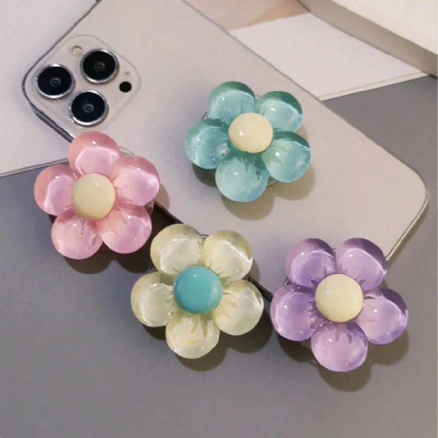 1Pc Adhesive Phone Holder With Flower-Shaped Airbag Design Phone, Rotatable And Retractable Phone Stand, Suitable For All Phone Models.Phone Holder Car Phone Holder Car Sticky Phone Grip