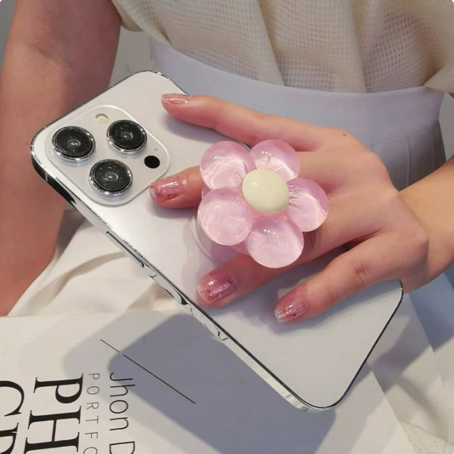 1Pc Adhesive Phone Holder With Flower-Shaped Airbag Design Phone, Rotatable And Retractable Phone Stand, Suitable For All Phone Models.Phone Holder Car Phone Holder Car Sticky Phone Grip