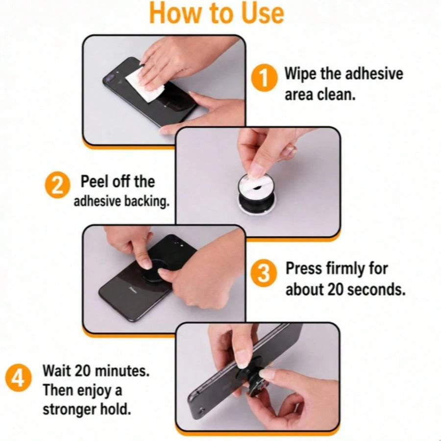 1Pc Adhesive Phone Holder With Flower-Shaped Airbag Design Phone, Rotatable And Retractable Phone Stand, Suitable For All Phone Models.Phone Holder Car Phone Holder Car Sticky Phone Grip
