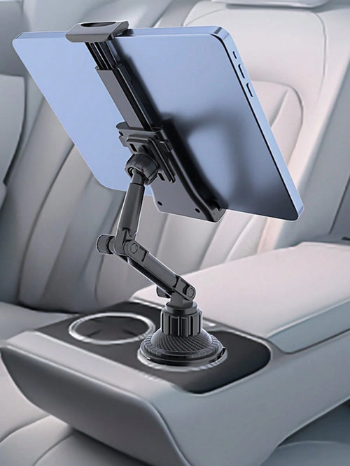 1pc Adjustable ABS Cup Holder Smartphone & Tablet Stand, Car Dashboard & Air Vent Mount, Friendly Design For In-Vehicle Navigation