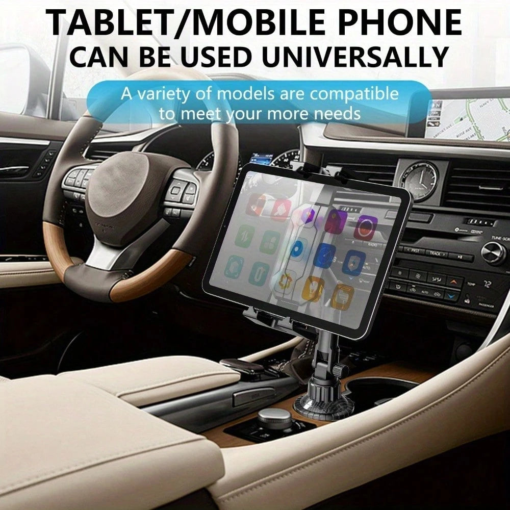 1pc Adjustable ABS Cup Holder Smartphone & Tablet Stand, Car Dashboard & Air Vent Mount, Friendly Design For In-Vehicle Navigation