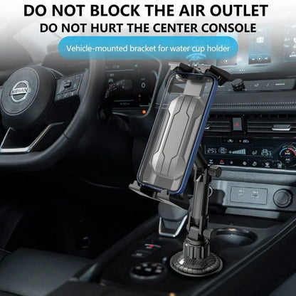 1pc Adjustable ABS Cup Holder Smartphone & Tablet Stand, Car Dashboard & Air Vent Mount, Friendly Design For In-Vehicle Navigation