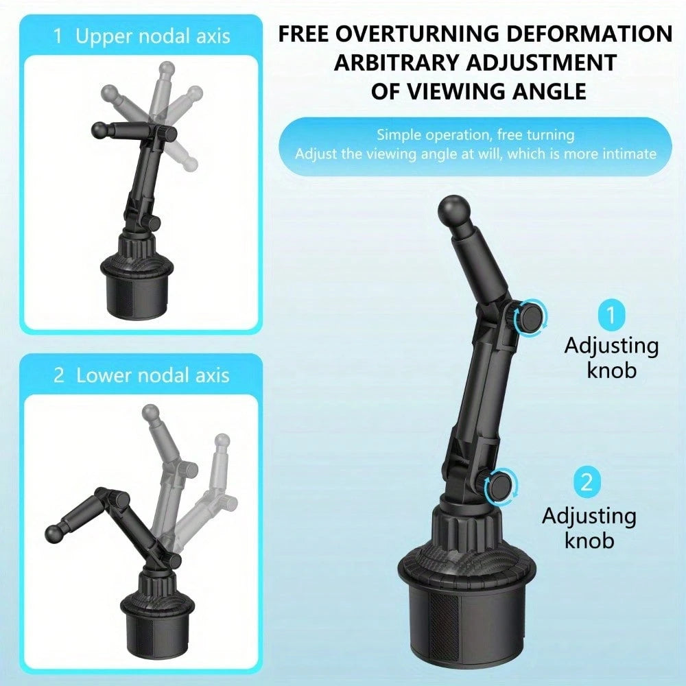 1pc Adjustable ABS Cup Holder Smartphone & Tablet Stand, Car Dashboard & Air Vent Mount, Friendly Design For In-Vehicle Navigation