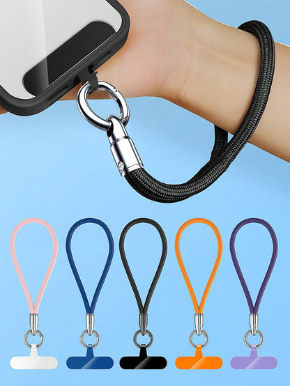 1pc Adjustable Polyester Fiber Phone Lanyard Wrist Strap, 360° Rotating, Mobile Security Hand Strap With Automatic Locking Clip For Outdoor Activities, Universal Fit For Smartphone Cases Gifts For Mot