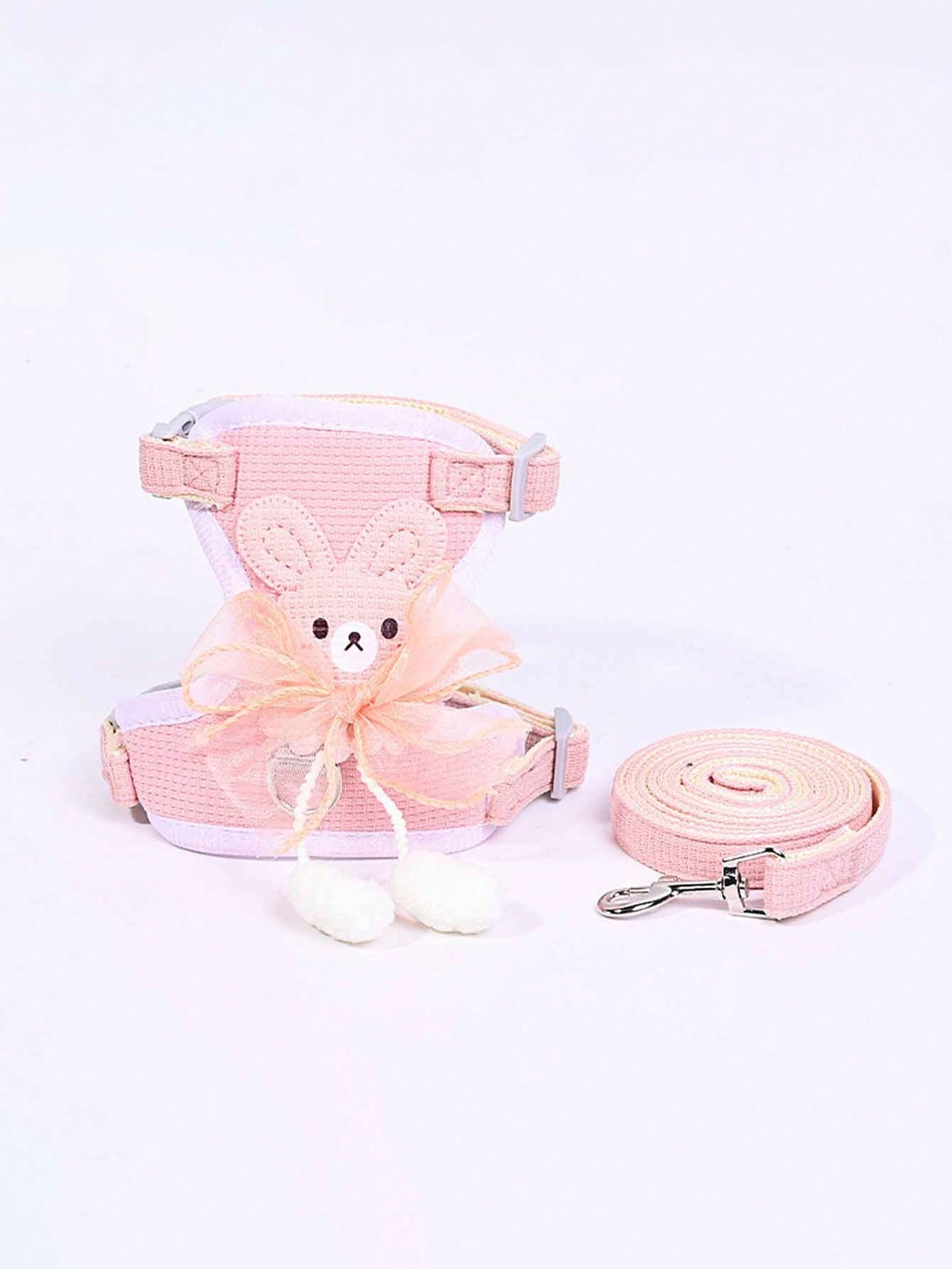 1pc Adjustable Rabbit Lace Bow Leash, Suitable For Small Pets And Rabbits, Small Pet And Animal Collar And Leash, Rabbit Harness With Adjustable Leash, Rabbit Supplies, Rabbit Pet Supplies, Hamster Su