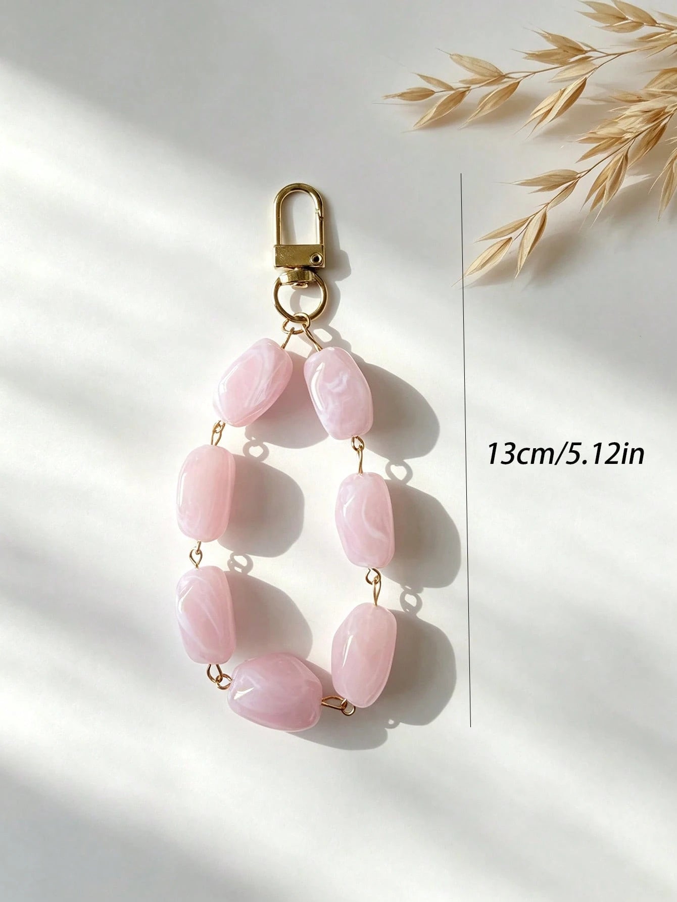 1pc Asymmetrical Acrylic Beaded Keychain Key Chain Bag Charm Pendant Decoration For Wallet, Handbag And Other Bags