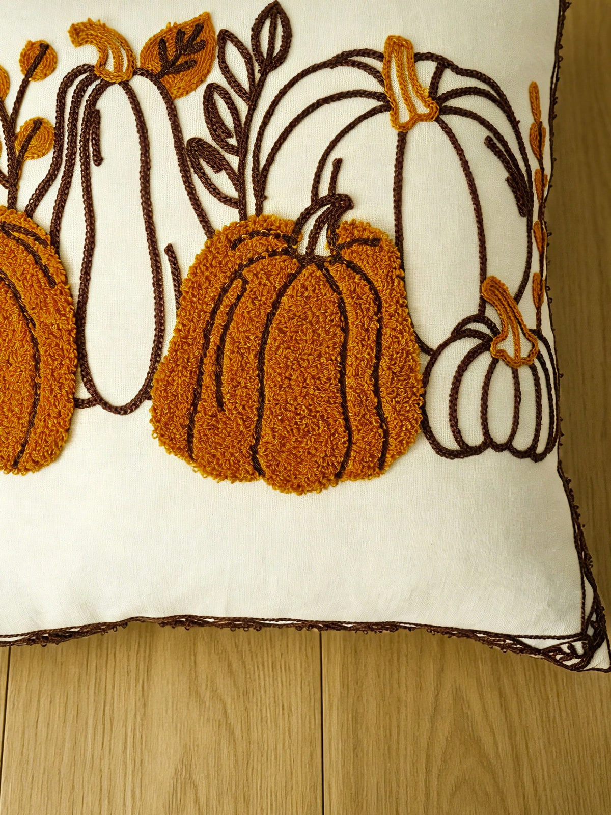 1pc Autumn Harvest Festival Pumpkin Pattern Exquisite Embroidery Craft Multi-Size Cushion Pillowcase, Harvest Festival, Sofa Bed Home Decor Universal, Pillow Insert Not Included