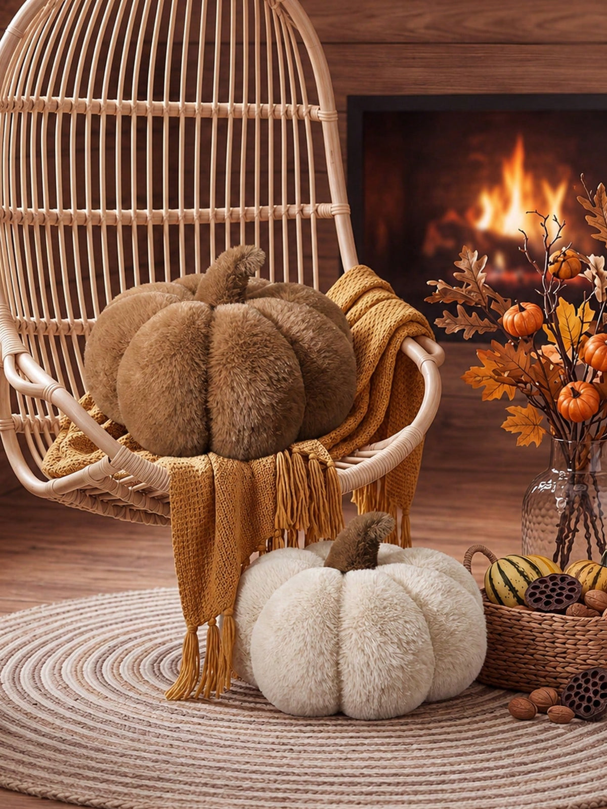 1pc Autumn Pumpkin Cushions, Halloween Decorative Pumpkins, Soft-Stuffed Harvest Decorations, Ideal For Dining Tables, Shelves, Sofas And Mantelpieces, Thanksgiving Home Decor