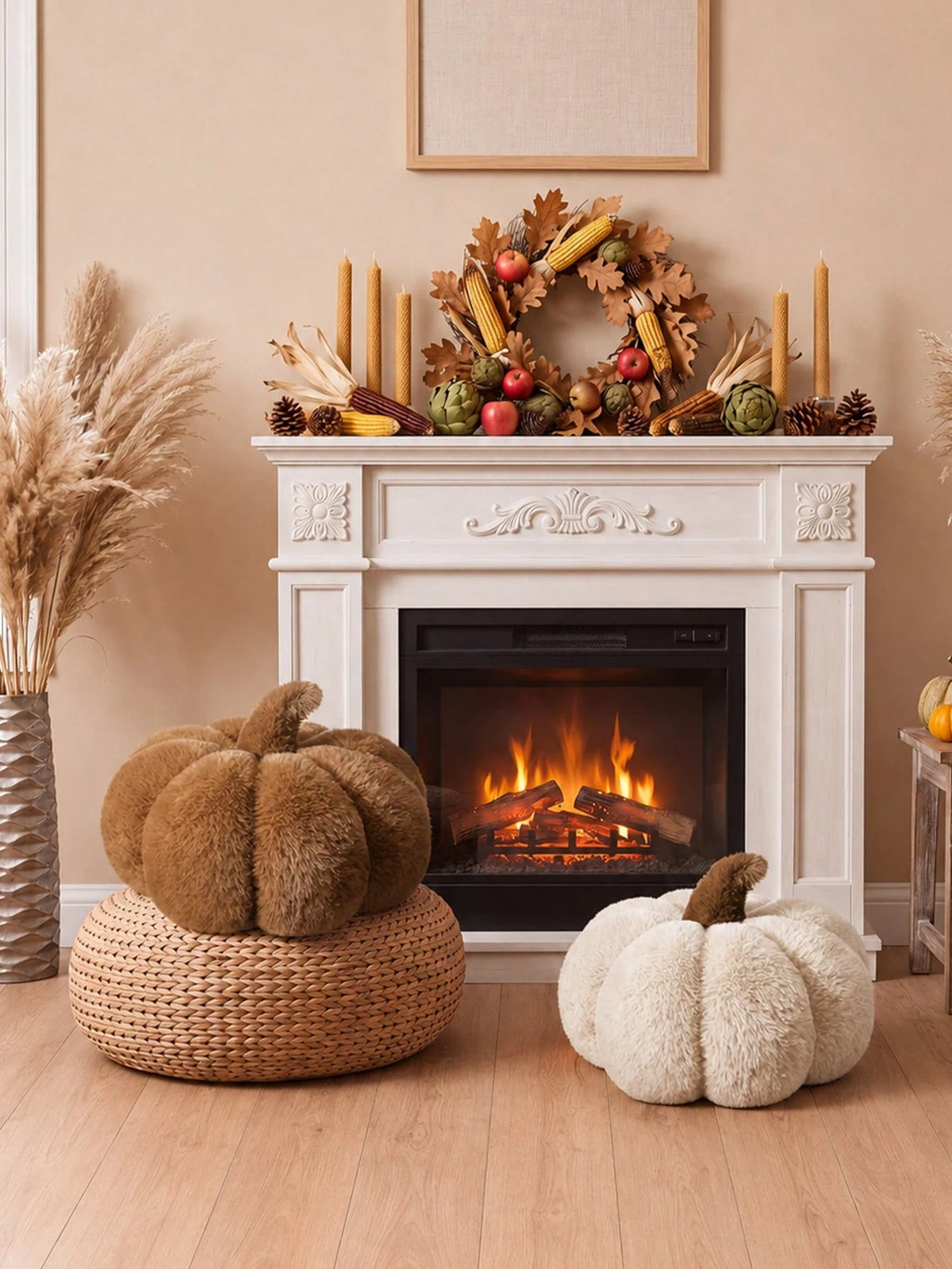 1pc Autumn Pumpkin Cushions, Halloween Decorative Pumpkins, Soft-Stuffed Harvest Decorations, Ideal For Dining Tables, Shelves, Sofas And Mantelpieces, Thanksgiving Home Decor