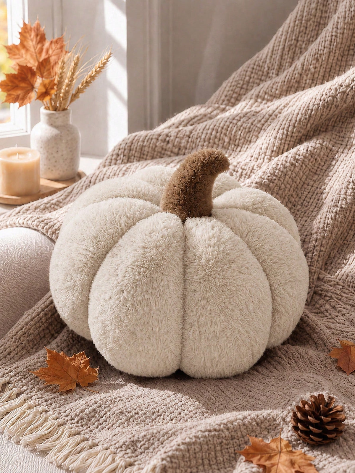 1pc Autumn Pumpkin Cushions, Halloween Decorative Pumpkins, Soft-Stuffed Harvest Decorations, Ideal For Dining Tables, Shelves, Sofas And Mantelpieces, Thanksgiving Home Decor