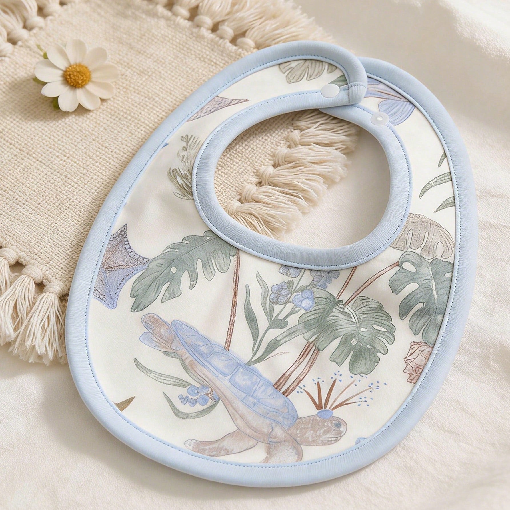 1pc Baby Bibs, Floral, Animal & Castle Pattern, Suitable For 0-12 Months Infants