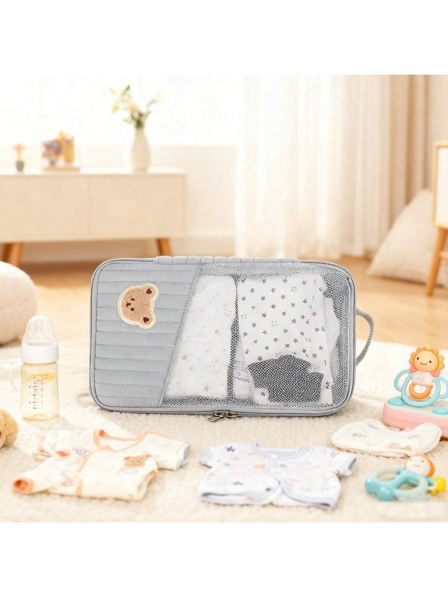 1pc Baby Clothes Storage Bag, Large Capacity Dirty Laundry Organizer, Maternity & Baby Travel Compartment Liner
