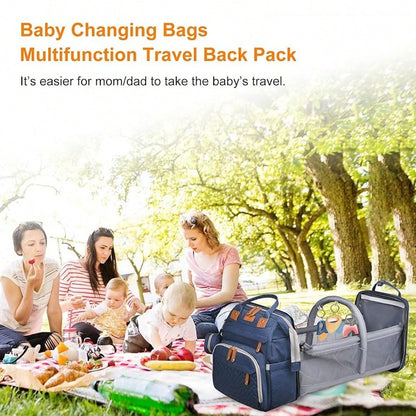 1pc Baby Diaper Bag Backpack With Changing Station, Multifunction Portable Waterproof Large Capacity Travel Baby Changing Bags, Baby Stuff Organizer, Baby Registry Search, Baby Diaper Bags For Boys &