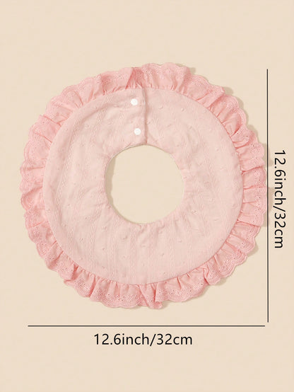 1pc Baby Princess Lace Flower Bibs, High-Quality Wedding Season Teething Drool Bibs, Floral Edging, Vintage Style Drool Bibs For Baby Girls, Suitable For Daily Outings And Gifts