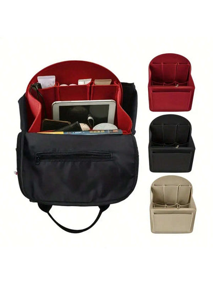 1pc Backpack Liner, Felt Backpack Liner Organizer Multi-Pocket Backpack Liner Shaper, Multi-Function Bag-In-Bag, Travel Backpack Liner Organizer With Zipper Design For Backpack Organizer Insert, Backp