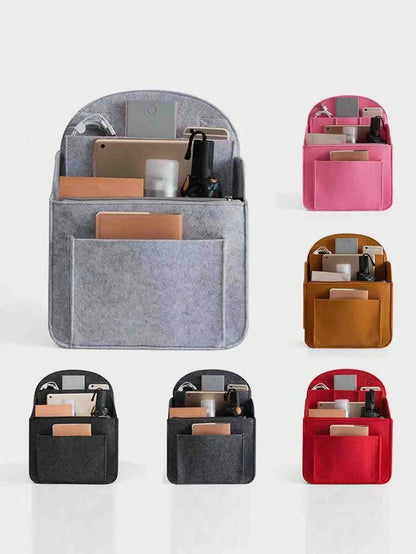 1pc Backpack Liner, Felt Backpack Liner Organizer Multi-Pocket Backpack Liner Shaper, Multi-Function Bag-In-Bag, Travel Backpack Liner Organizer With Zipper Design For Backpack Organizer Insert, Backp