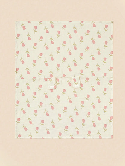 1pc Bear Pattern Baby Carrying Basket Cover, Made Of Breathable Cotton And Sunshade