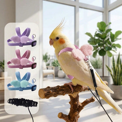 1pc Bird Harness And Leash Set, Parrot Outdoor Flight Tether, Suitable For Lovebirds And Cockatiels, Ultra-Lightweight Non-Slip Vest, Comfortable Escape-Proof Training, Travel Bird Walking, Bird Suppl
